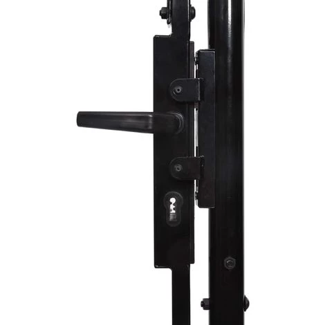 ASUPERMALL Portillon Simple Porte Avec Dessus A Pointe Acier 1x1 M Noir 5 ASUPERMALL Portillon Simple Porte Avec Dessus A Pointe Acier 1x1 M Noir – Image 3