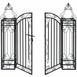 VidaXL Portillon Ornemental De Jardin Fer Forgé 122x20,5x100 Cm - Noir 9 VidaXL Portillon Ornemental De Jardin Fer Forgé 122x20,5x100 Cm - Noir -Portail Soldes Boutique 19849203 3