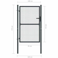 ASUPERMALL Portail En Maille De Jardin Acier Galvanise 100 X 175 Cm Gris -Portail Soldes Boutique 20849996 5