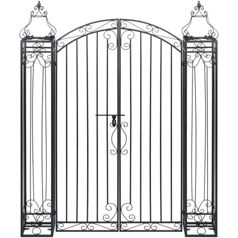 ASUPERMALL Portillon Ornemental De Jardin Fer Forge 122x20,5x160 Cm 3 ASUPERMALL Portillon Ornemental De Jardin Fer Forge 122x20,5x160 Cm