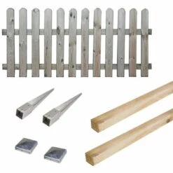 CÉMONJARDIN Kit Barrière En Bois Coquelicot 100 Cm à Enfoncer