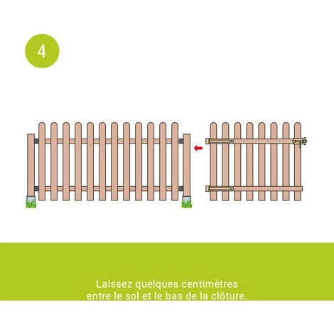 CÉMONJARDIN Kit Barrière En Bois Coquelicot 100 Cm à Enfoncer 6 CÉMONJARDIN Kit Barrière En Bois Coquelicot 100 Cm à Enfoncer – Image 4