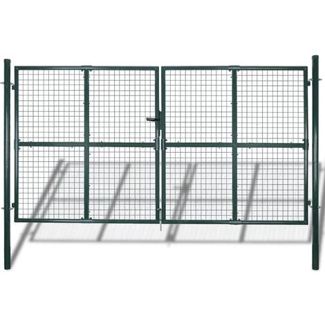Topdeal Portail De Clôture En Grillage Galvanisée 289 X 175 Cm / 306 X 225 Cm 3 Topdeal Portail De Clôture En Grillage Galvanisée 289 X 175 Cm / 306 X 225 Cm