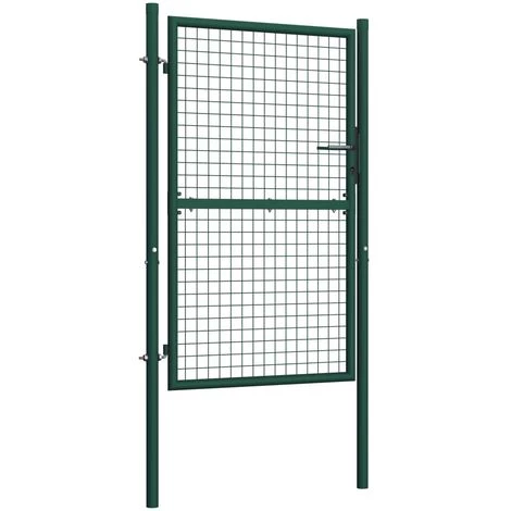 Topdeal Portail De Clôture Acier 100x200 Cm Vert 3 Topdeal Portail De Clôture Acier 100x200 Cm Vert