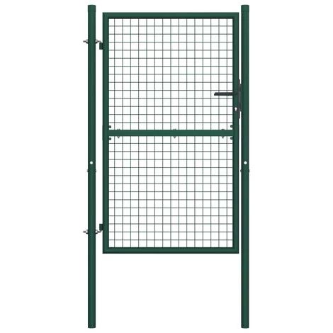 Topdeal Portail De Clôture Acier 100x200 Cm Vert 4 Topdeal Portail De Clôture Acier 100x200 Cm Vert – Image 2