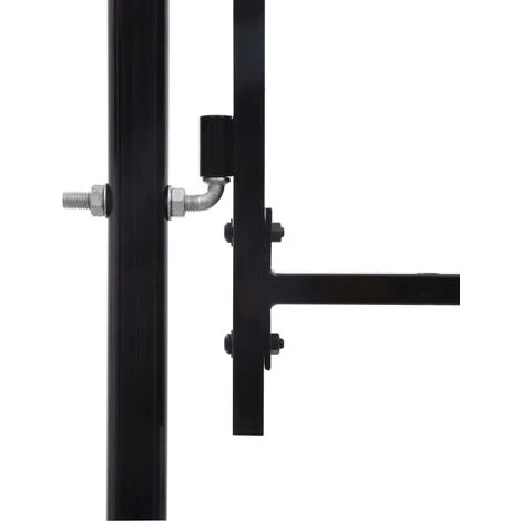 Topdeal Portillon Simple Porte Avec Dessus à Pointe Acier 1x1,5 M Noir 5 Topdeal Portillon Simple Porte Avec Dessus à Pointe Acier 1x1,5 M Noir – Image 3