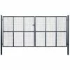 YOUTHUP Portail En Maille De Jardin Acier Galvanisé 400 X 200 Cm Gris - Gris 1 YOUTHUP Portail En Maille De Jardin Acier Galvanisé 400 X 200 Cm Gris - Gris -Portail Soldes Boutique 24204349 1