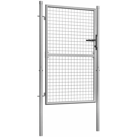 YOUTHUP Porte De Jardin Acier Galvanisé 105x175 Cm Argenté - Argent 4 YOUTHUP Porte De Jardin Acier Galvanisé 105x175 Cm Argenté - Argent – Image 2