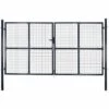 YOUTHUP Portail En Maille Acier Galvanisé 289x150 Cm Gris - Gris -Portail Soldes Boutique 24405558 1