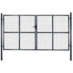 YOUTHUP Portail En Maille Acier Galvanisé 289x150 Cm Gris - Gris