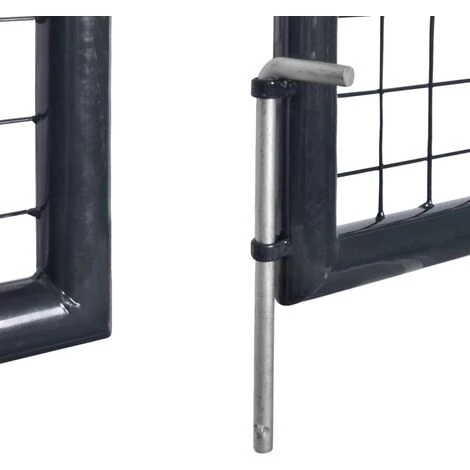 YOUTHUP Portail En Maille Acier Galvanisé 289x150 Cm Gris - Gris 7 YOUTHUP Portail En Maille Acier Galvanisé 289x150 Cm Gris - Gris – Image 5