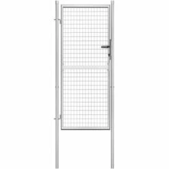 Hommoo Porte De Jardin Acier Galvanise 105x225 Cm Argente HDV06156