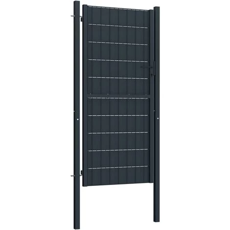 YOUTHUP Portail De Clôture Acier 100x204 Cm Anthracite - Gris 4 YOUTHUP Portail De Clôture Acier 100x204 Cm Anthracite - Gris – Image 2