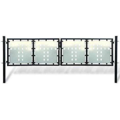 HOMMOO Portillon De Jardin Double Noir 300 X 150 Cm HDV04113 3 HOMMOO Portillon De Jardin Double Noir 300 X 150 Cm HDV04113