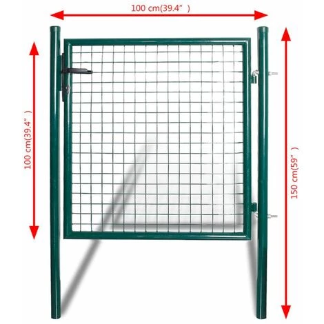 Hommoo Portail De Cloture A Porte Simple Acier Enduit De Poudre HDV04254 4 Hommoo Portail De Cloture A Porte Simple Acier Enduit De Poudre HDV04254 – Image 2
