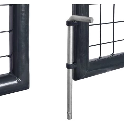 Hommoo Portail En Maille De Jardin Acier Galvanise 289x75 Cm Gris HDV05279 7 Hommoo Portail En Maille De Jardin Acier Galvanise 289x75 Cm Gris HDV05279 – Image 5