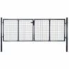 Hommoo Portail En Maille Acier Galvanise 289x125 Cm Gris HDV05281 1 Hommoo Portail En Maille Acier Galvanise 289x125 Cm Gris HDV05281 -Portail Soldes Boutique 25257671 1