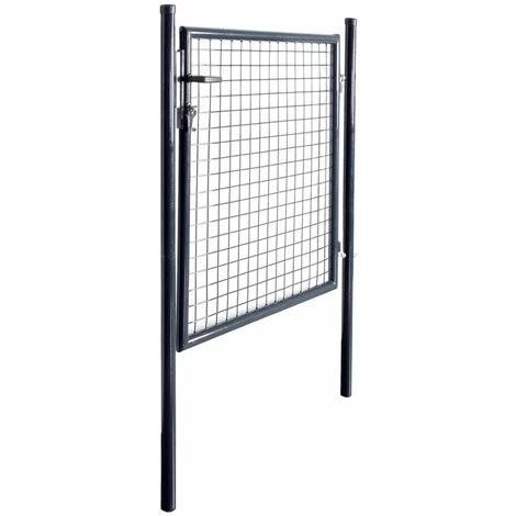 Hommoo Portail En Maille De Jardin Acier Galvanise 85,5x100 Cm Gris HDV05286 4 Hommoo Portail En Maille De Jardin Acier Galvanise 85,5x100 Cm Gris HDV05286 – Image 2