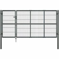Hommoo Portillon Avec Poteaux Acier 350 X 120 Cm Anthracite HDV06011