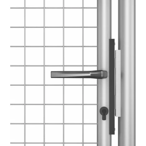 Hommoo Porte De Jardin Acier Galvanise 105x150 Cm Argente HDV06153 6 Hommoo Porte De Jardin Acier Galvanise 105x150 Cm Argente HDV06153 – Image 4
