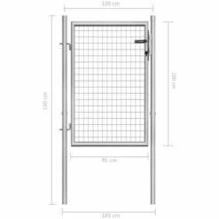Hommoo Porte De Jardin Acier Galvanise 105x150 Cm Argente HDV06153 11 Hommoo Porte De Jardin Acier Galvanise 105x150 Cm Argente HDV06153 -Portail Soldes Boutique 25257834 5