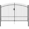 Hommoo Portillon Double Porte Avec Dessus A Pointe Acier 3x1,75 M Noir HDV06531 1 Hommoo Portillon Double Porte Avec Dessus A Pointe Acier 3x1,75 M Noir HDV06531 -Portail Soldes Boutique 25257907 1