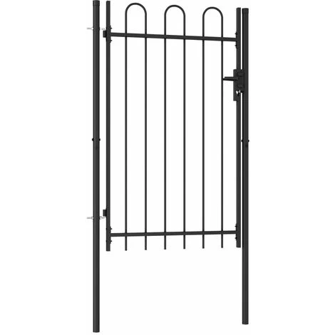 Hommoo Portillon Simple Porte Avec Dessus Arque Acier 1x1,5 M Noir HDV06543 4 Hommoo Portillon Simple Porte Avec Dessus Arque Acier 1x1,5 M Noir HDV06543 – Image 2