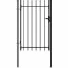 Hommoo Portillon Simple Porte Avec Dessus A Pointe Acier 1x1,5 M Noir HDV06546 1 Hommoo Portillon Simple Porte Avec Dessus A Pointe Acier 1x1,5 M Noir HDV06546 -Portail Soldes Boutique 25257948 1