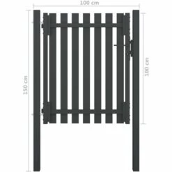Portail De Clôture De Jardin Acier 1x1,5 M Anthracite VidaXL - Anthracite -Portail Soldes Boutique 25448837 4