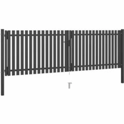 VidaXL Portail De Clôture De Jardin Acier 4x1,5 M Anthracite - Anthracite -Portail Soldes Boutique 25524615 2