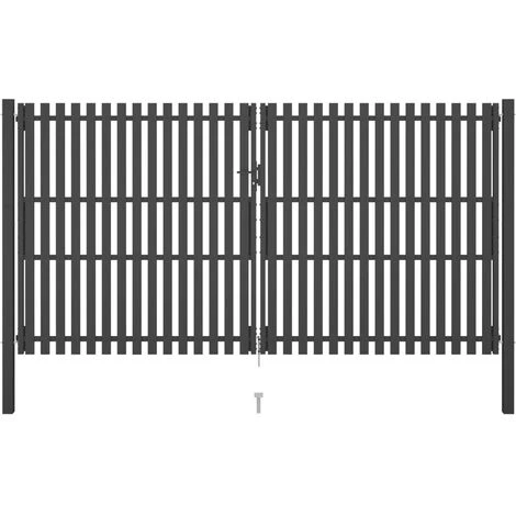 Portail De Clôture De Jardin Acier 4x2,5 M Anthracite VidaXL - Anthracite 2 Portail De Clôture De Jardin Acier 4x2,5 M Anthracite VidaXL - Anthracite