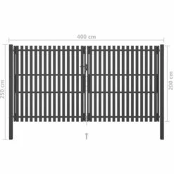 Portail De Clôture De Jardin Acier 4x2,5 M Anthracite VidaXL - Anthracite 10 Portail De Clôture De Jardin Acier 4x2,5 M Anthracite VidaXL - Anthracite -Portail Soldes Boutique 25524627 5