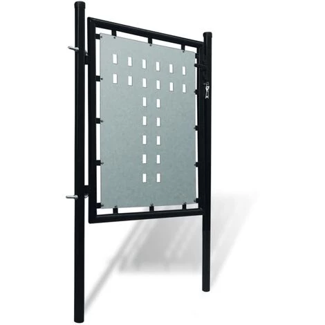 TRUE DEAL Portillon De Jardin Acier Noir 100 X 125 Cm 4 TRUE DEAL Portillon De Jardin Acier Noir 100 X 125 Cm – Image 2