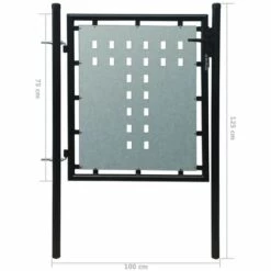 TRUE DEAL Portillon De Jardin Acier Noir 100 X 125 Cm 11 TRUE DEAL Portillon De Jardin Acier Noir 100 X 125 Cm -Portail Soldes Boutique 26118551 5