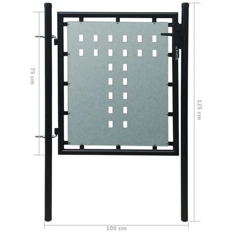 TRUE DEAL Portillon De Jardin Acier Noir 100 X 125 Cm 7 TRUE DEAL Portillon De Jardin Acier Noir 100 X 125 Cm – Image 5