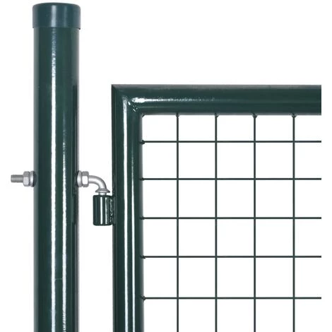 TRUE DEAL Portail De Clôture à Porte Double Acier Enduit De Poudre 5 TRUE DEAL Portail De Clôture à Porte Double Acier Enduit De Poudre – Image 3