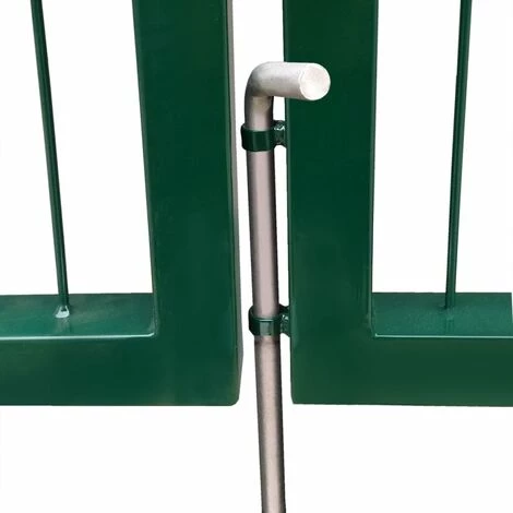 TRUE DEAL Portail De Clôture De Jardin Avec Poteaux 350x140 Cm Acier Vert 6 TRUE DEAL Portail De Clôture De Jardin Avec Poteaux 350x140 Cm Acier Vert – Image 4
