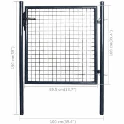 TRUE DEAL Portail En Maille De Jardin Acier Galvanisé 85,5x100 Cm Gris 11 TRUE DEAL Portail En Maille De Jardin Acier Galvanisé 85,5x100 Cm Gris -Portail Soldes Boutique 26119905 5