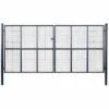 TRUE DEAL Portail En Maille De Jardin Acier Galvanisé 400 X 175 Cm Gris -Portail Soldes Boutique 26119907 1