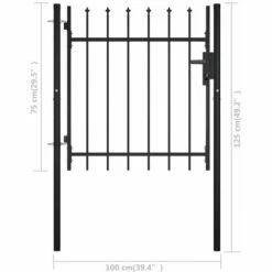 TRUE DEAL Portail Avec Haut Sous Forme De Lance 100x75 Cm -Portail Soldes Boutique 26121519 5