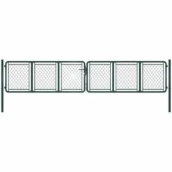 TRUE DEAL Portail De Jardin Acier 400 X 75 Cm Vert