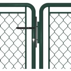 TRUE DEAL Portail De Jardin Acier 400 X 75 Cm Vert -Portail Soldes Boutique 26121657 3