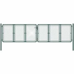 TRUE DEAL Portail De Jardin Acier 400 X 100 Cm Vert