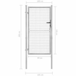 TRUE DEAL Porte De Jardin Acier Galvanisé 105x200 Cm Argenté -Portail Soldes Boutique 26121899 5