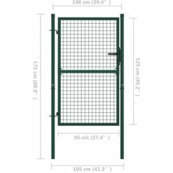 TRUE DEAL Portail De Clôture Acier 100x125 Cm Vert 11 TRUE DEAL Portail De Clôture Acier 100x125 Cm Vert -Portail Soldes Boutique 26122606 5