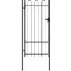 TRUE DEAL Portillon Simple Porte Avec Dessus Arqué Acier 1x2 M Noir -Portail Soldes Boutique 26122632 1
