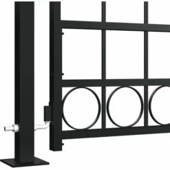 TRUE DEAL Portail De Clôture à Dessus Arqué Et 2 Poteaux 100x200 Cm Noir 9 TRUE DEAL Portail De Clôture à Dessus Arqué Et 2 Poteaux 100x200 Cm Noir -Portail Soldes Boutique 26122649 3