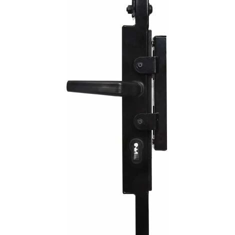 TRUE DEAL Portail De Clôture à Dessus Arqué Et 2 Poteaux 100x200 Cm Noir 6 TRUE DEAL Portail De Clôture à Dessus Arqué Et 2 Poteaux 100x200 Cm Noir – Image 4