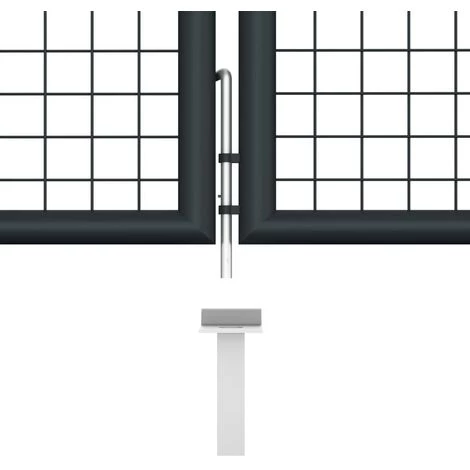 TRUE DEAL Portail En Maille De Jardin Acier Galvanisé 400 X 125 Cm Gris 7 TRUE DEAL Portail En Maille De Jardin Acier Galvanisé 400 X 125 Cm Gris – Image 5