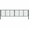 TRUE DEAL Portail En Maille De Jardin Acier Galvanisé 400 X 150 Cm Gris -Portail Soldes Boutique 26122664 1